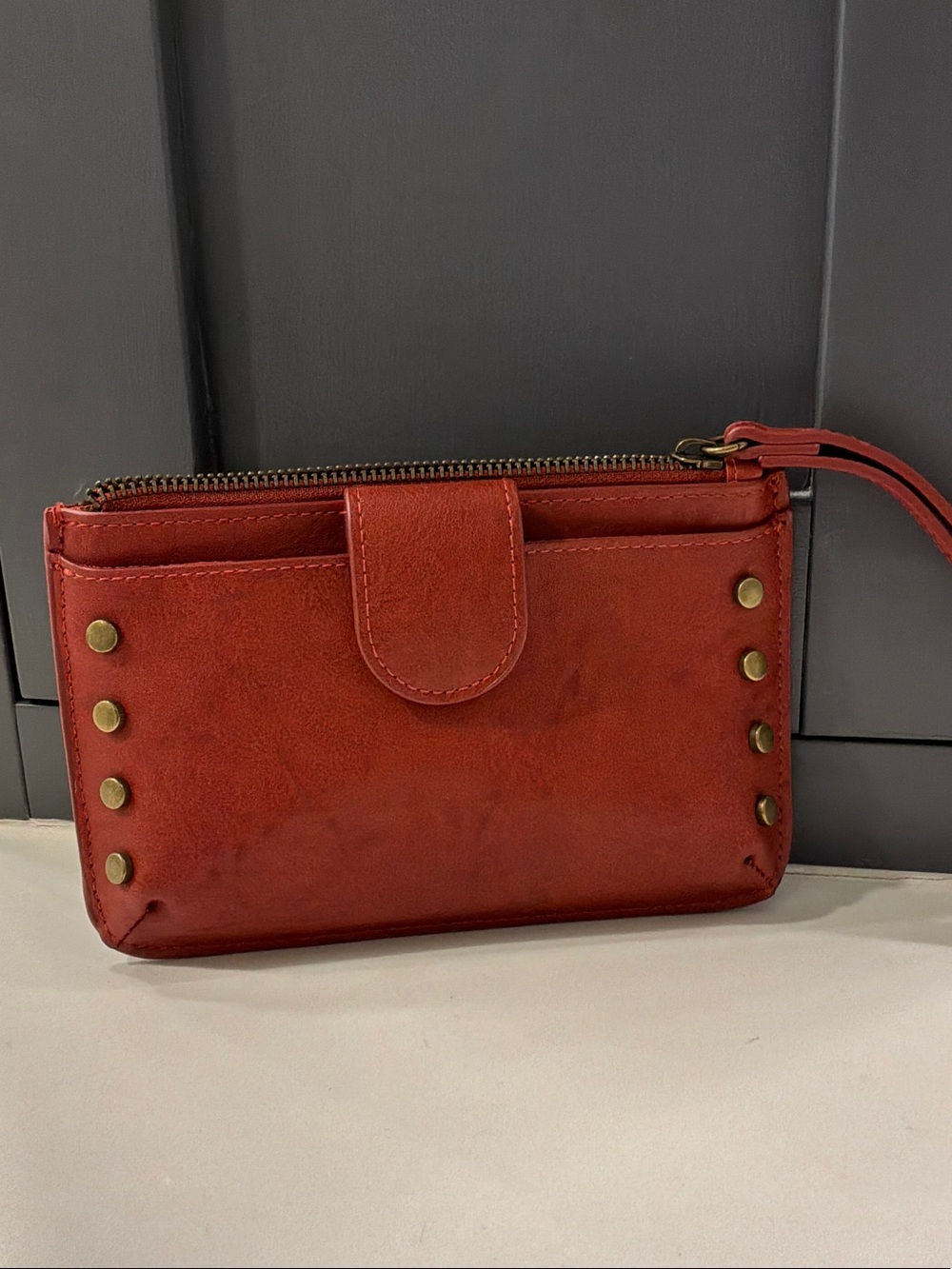 Universal Thread Red Stud-Accent Wristlet